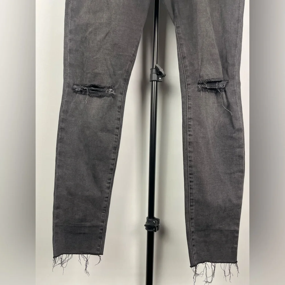 Frame‎ Washed Black Le High Skinny Muddy Rip Raw Hem Jeans